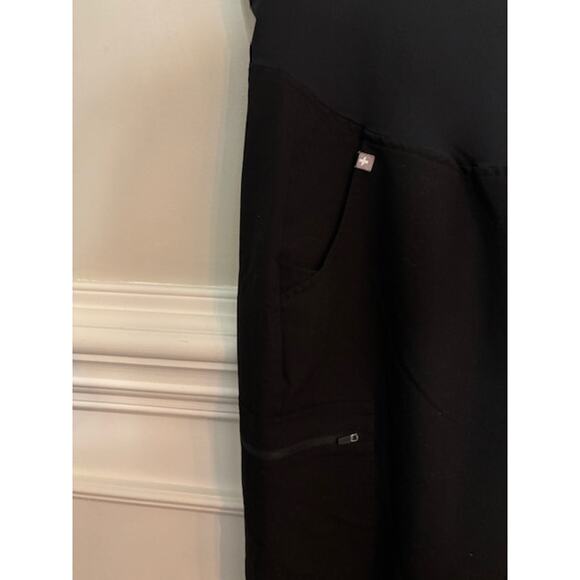 FIGS Maternity Scrubs Jogger Pants Bottoms Full Panel Black Large Stretch - Picture 5 of 7
